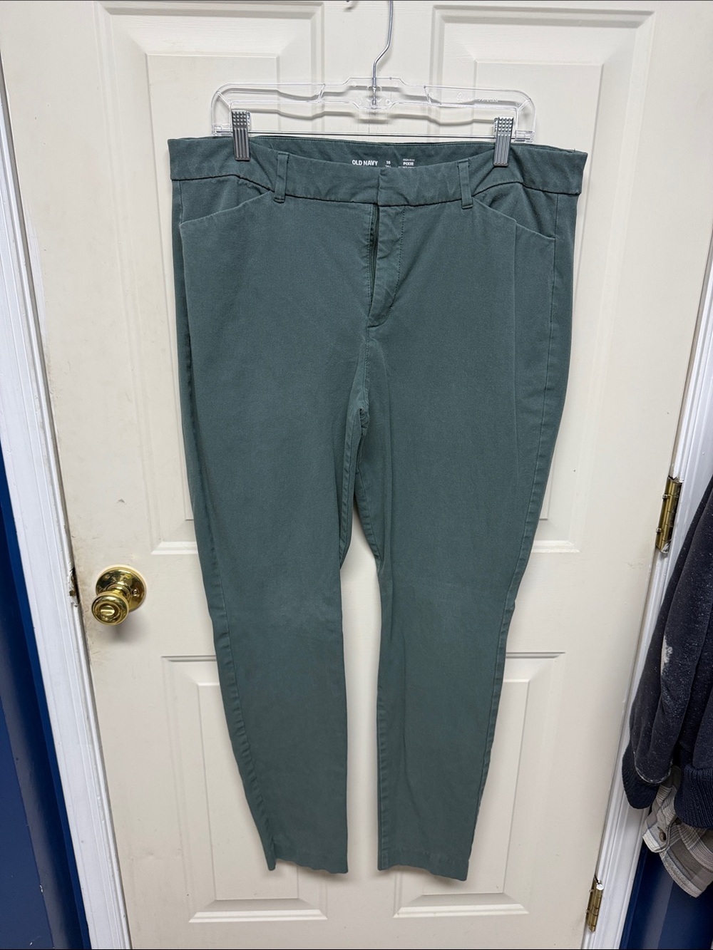 Old Navy Teal-Anthracite Cropped Straight-Leg Pants